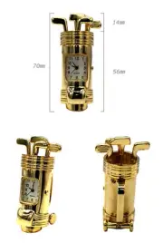 Gold Golf Bag Miniature with Clubs Desk Clock Father Day Xmas Birthday Gift