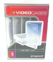 NIB Proguard VHS Tape storage Cases Pack 5 Clear Plastic VCR Case BRAND NEW