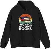 [X.Style] Just A Boy Who Loves Books Read Reading Librarian Kids ds033 Hoodie Black 3XL