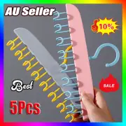 5Pcs Anti Slip Wardrobe Storage Organiser Space Saving Tie Rack Hanger Home CR