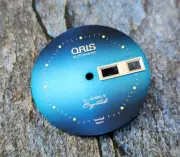 Rare Nos Dial Vintage oris Crystal 21 J automatic swiss watch 28mm Blue Date