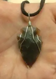 18" Arrowhead Necklace Arrowheads Gift Flintknapping Agate Rock Mineral 003