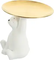 GREENADSCAPE Polar Bear Storage Tray Bear Holding Tray Decorative Ornament Porch Keys Holder Desktop Decor