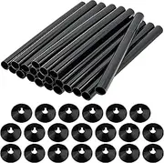 20 PCS Radiator Pipe Covers and Pipe Collars Black 200mm x 15mm Thickened Radiator Sleeves 15mm Plastic Snap On Radiator Caps