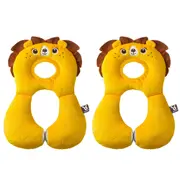 2x Benbat Total Support Headrest Head/Neck Rest Travel Baby 1-4y Car Pillow Lion