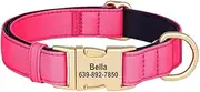Outdoor Waterproof Nylon Dog Collar Custom Dog Collar Necklace Personalized Pet ID Nameplate Collar for Small and Medium Dogs Pug Labrador,A,S
