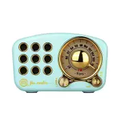 Retro Classic Style Bluetooth Speaker FM Radio with Strong Bass-Blue