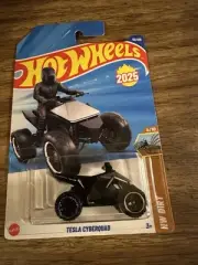 2025 Hot Wheels Tesla Cyberquad #82 Black HW Dirt Series 4/10 New Model