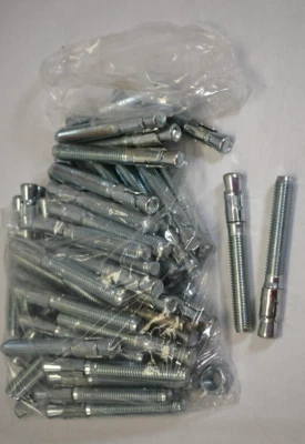 Lot 58 Powers Power-Stud Wedge Expansion Anchor 5/8" x 5" 3" Thread Zinc Plated