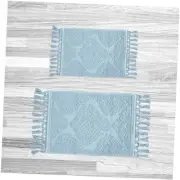 Jean Pierre – Ricardo Bath Mats, Set of 2 Woven Fringe Bathroom Rugs, 100%