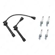 Bosch Ignition Leads + 4 Denso Iridium Power Spark Plugs for Suzuki Baleno Carry