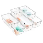 Pack Drawer Organizer Set, Acrylic Drawer Storage Trays, Storage Bins 6 Clear