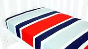 Babyhood Amani Bebe Breezy Blue Fitted Sheet, Red/Blue