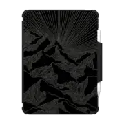 iPad Pro 11-inch (M4) Impact Folio Case AIM HIGH 2 IPAD, BLACK & WHITE MOUNTAINS MINIMALIST LINES NATURE MOUNTAIN ILLUSTRATION