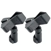 2x Hercules Mic Holder Clip Adaptor Mount for 20mm-35mm Microphone Stand Black