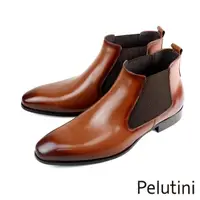 在飛比找momo購物網優惠-【Pelutini】經典雅致素面刷色切爾西短靴 棕色(321