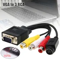 在飛比找蝦皮購物優惠-【MT】 Vga 到 3 RCA + S 電纜,VGA(TV