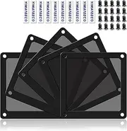 YIMATEECO 140mm Fan Filter PC Dust Filter for Computer Cooler Fan/PSU/Routers 80 Mesh, [Nylon PRO] Magnetic Frame Dustproof Case Cover Fan Grills(140 * 140mm, 5pcs, Black)