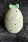 New 9" Ceramic Easter egg with a bow Cookie Jar by Celebrate it