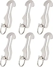 Xolixorium 6Pcs Stainless Steel Trolley Coin Key, Metal Cart Unlock Tool with Keychain Ring, Shopping Cart Release Key for Retail Stores, 6 Pack