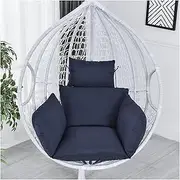 Hanging Basket Chair Cushion with Removable Headrest,Washable Thick Seat Cushion Egg Chair Pouch Backyard Hammock Swing Chair Cushion Replacement (Black)