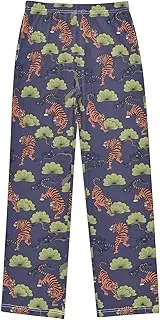 [ZZXXB] Tiger Pine Tree Boys Long Pants Soft Trousers Elastic Waist Kids Lounge Bottoms with Pockets S-XL