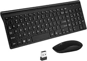 LALAFINA Wireless Keyboard Mouse Set Mini Keyboard Wireless Mouse for Home/Office/Gaming