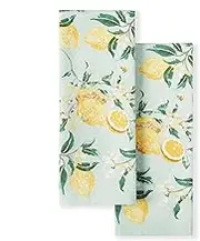 Martha Stewart Dual Purpose Kitchen Towel 2-Pack Set, Lemon Whimsy, 16"" x28