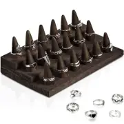 Juexica 18 Fingers Wood Ring Display Wooden Finger Ring Stand Ring Display fo...