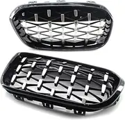 Chrome Diamond Grills Car Front Grille Compatible With BMW E87 E90 E92 E93 F20 F21 F30 F34 F35 E60 F10 F18 G30 G38 F45 F32 1/2/3/4/5 Series(F20 F21 10-14)