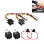 汽车继电器 DC12V 30/40A 5 针 Spdt 自动继电器保险丝支架汽车配件 2 件套- (for: Honda Civic)