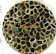 Black Agate Stone Table Top Round Dining Furniture Kitchen Slab Counter Side Top