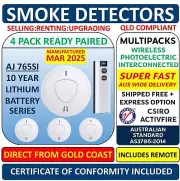 4 ANKA Wireless Interconnected Photoelectric Smoke Alarm Detector &Remote Paired
