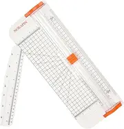 Paper Cutter, 12 Inch Guillotine Paper Trimmer a4 with Automatic Security Safeguard and Side Ruler for Coupon, Craft Paper and Photos (White), N-003