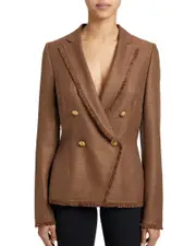 Santorelli Alaia Double Breasted Wool & Silk-Blend Jacket