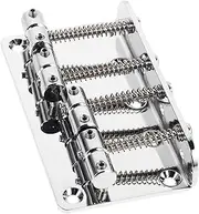 Yardwe 4 String Bass Guitar Bridge String Hard Tail with High End Roller Saddles for Electric Bass Adaptable Design for Various Music Styles Environments Comfortable Handling Fade