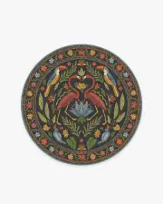 185' Round | Machine Washable Runner Rug | Kid & Pet Friendly | Indoor Rug | Iris Apfel Birds Of A Feather Tufted Rug | Ruggable