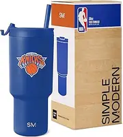 Simple Modern Officially Licensed NBA Knicks 30 oz Tumbler with Flip Lid and Straws | Insulated Cup Stainless Steel | Gifts for Men Women | Trek Collection | New York Knicks
