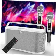 K888 Karaoke Machine with Powerful & Clear Sounds, 2 Wireless Microphones &