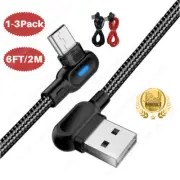 90 Degree Right Angle Type C to USB-A Cable Fast Charger Cord For Samsung Galaxy