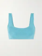 [Calle Del Mar] Calle Del Mar - + Net Sustain Stretch-knit Bralette - Light blue - small small Blue