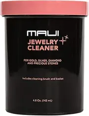 Maui Liquid Jewelry Cleaner Solution for Gold, Silver, Diamond. Safety Solution Ammonia Free Comes with Basket and Brush for Extra Cleaning.