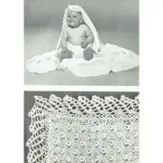 Unusual Baby Shetland Raised Eyelets Leaves Lace Shawl Knitting Pattern Wool