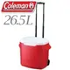 【Coleman 美國 26.5L 拖輪置物型冰桶 紅】CM-0026JM000/行動冰箱/保冷冰箱/露營保鮮/悠遊山水