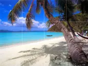 24 x 18 Art Mural Ceramic Backsplash Bath Palm Sea Tile #150