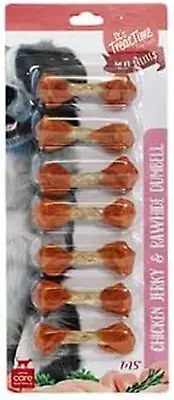 It'S Treat Time Chicken Jerky & Rawhide Dumbbell Dog Treats 7Pk