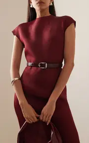[Déhanche] Mija Croc-Effect Leather Belt