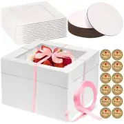 35Pcs Cake Boxes 12 inch with 12x12x8 Inches 12Pcs Tall Cake Box with Window ...