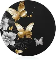 Chopping Blocks, Gold White Butterflies Printed Chopping Block,fruit Chopping Block,thickened Chopping Block,round Chopping Block