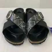 Birkenstock New w/ Box Siena Big Buckle Python Black Birko Flor Exquisite Nar